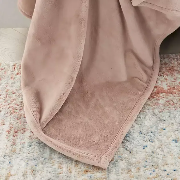 Blush Faux Sheared Mink Throw Blankets & Throws