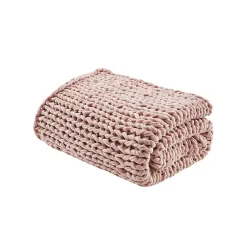 Sale Blush Hand Made Chunky Double Knit Throw Blanket Blankets & Throws