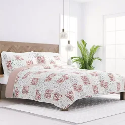 Kirklands Home Quilts|Blush Patchwork Reversible 3-pc. King Quilt Set