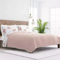 Kirklands Home Quilts|Blush Patchwork Reversible 3-pc. King Quilt Set