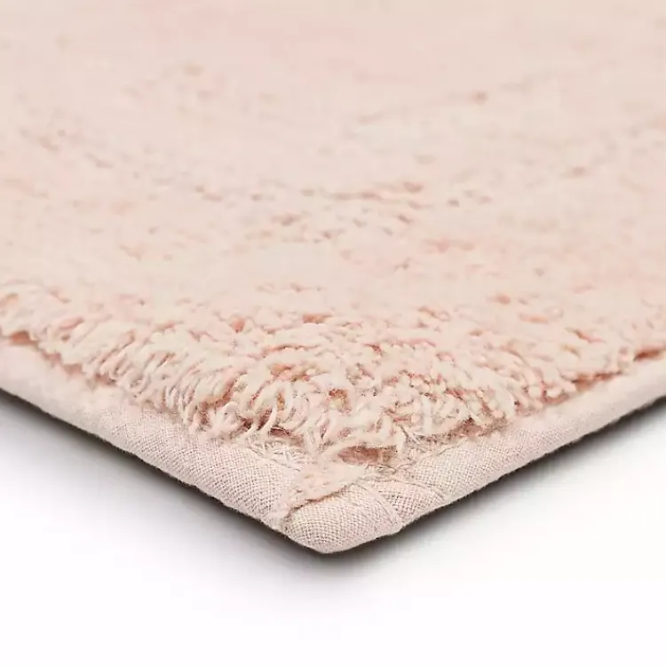 Kirklands Home Bathroom Rugs|Blush Reversible Cotton Bath Mat, 34 in. Pink