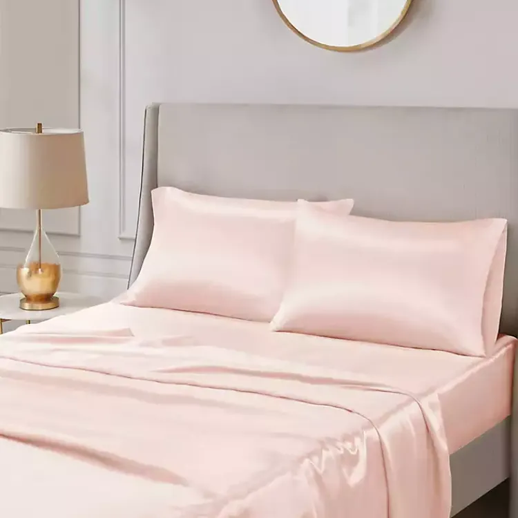 Kirklands Home Bed Sheets|Blush Satin King 2-pc. Pillow Case Set Pink
