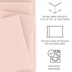 Kirklands Home Bed Sheets|Blush Ultra Soft 3-pc. Twin XL Sheet Set Pink