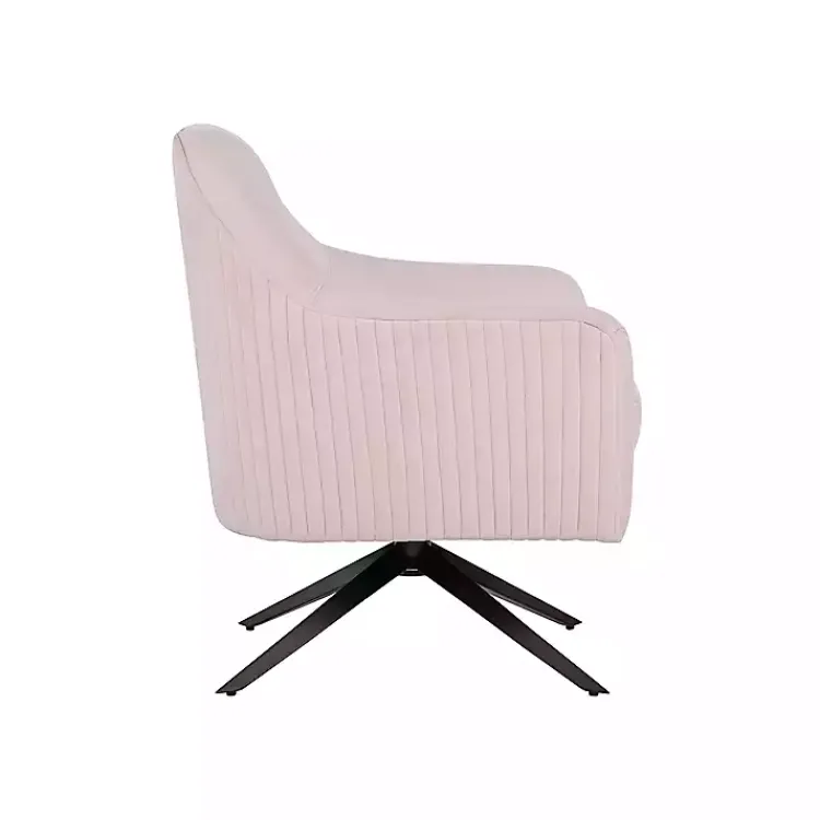 Kirklands Home Accent Chairs|Blush Velvet Swivel Accent Chair Pink