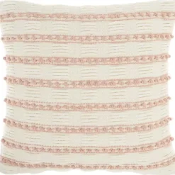 Outlet Blush Woven Knotted Stripes Throw Pillow Pillows