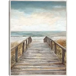 Kirklands Home Canvas Art|Boardwalk To The Beach Framed Canvas Art Print Multi