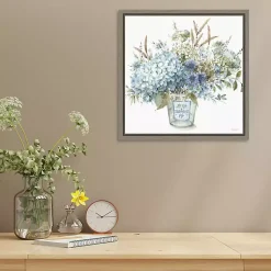 Kirklands Home Canvas Art|Bohemian Blue Floral Vase Framed Canvas Art Print