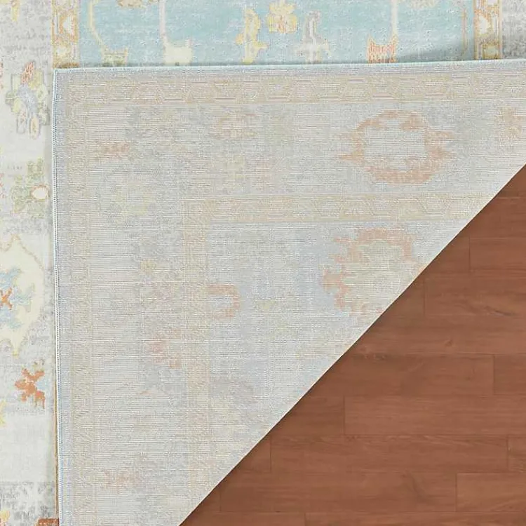 Kirklands Home Area Rugs|Bohemian Gretna Aqua Beige Accent Rug, 2x3