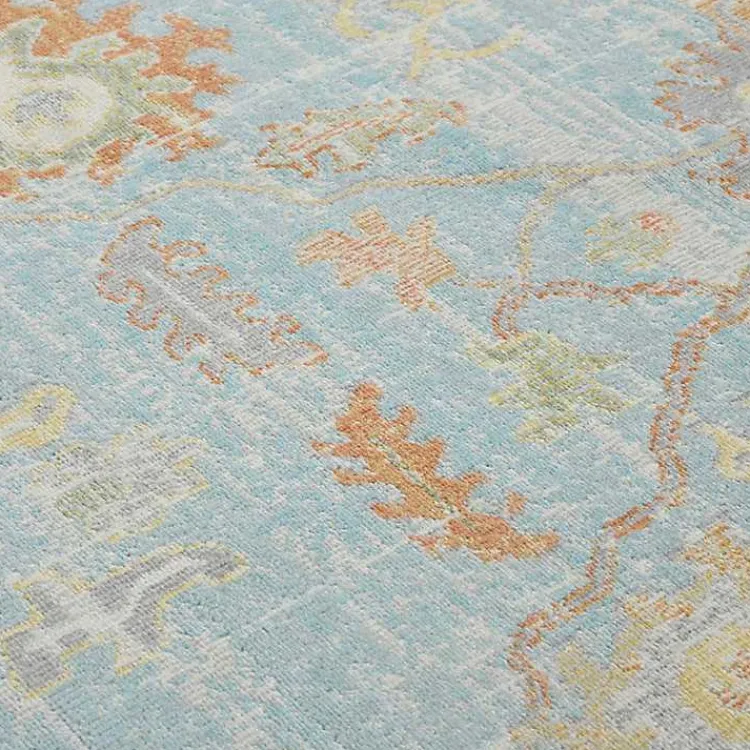 Kirklands Home Area Rugs|Bohemian Gretna Aqua Beige Accent Rug, 2x3