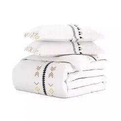 Kirklands Home Duvets|Bohemian Stripe 3-pc. King Duvet Cover Set White