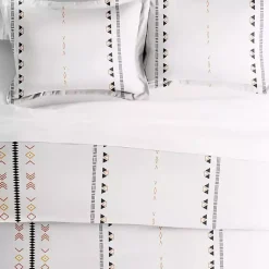 Kirklands Home Duvets|Bohemian Stripe 3-pc. Queen Duvet Cover Set White