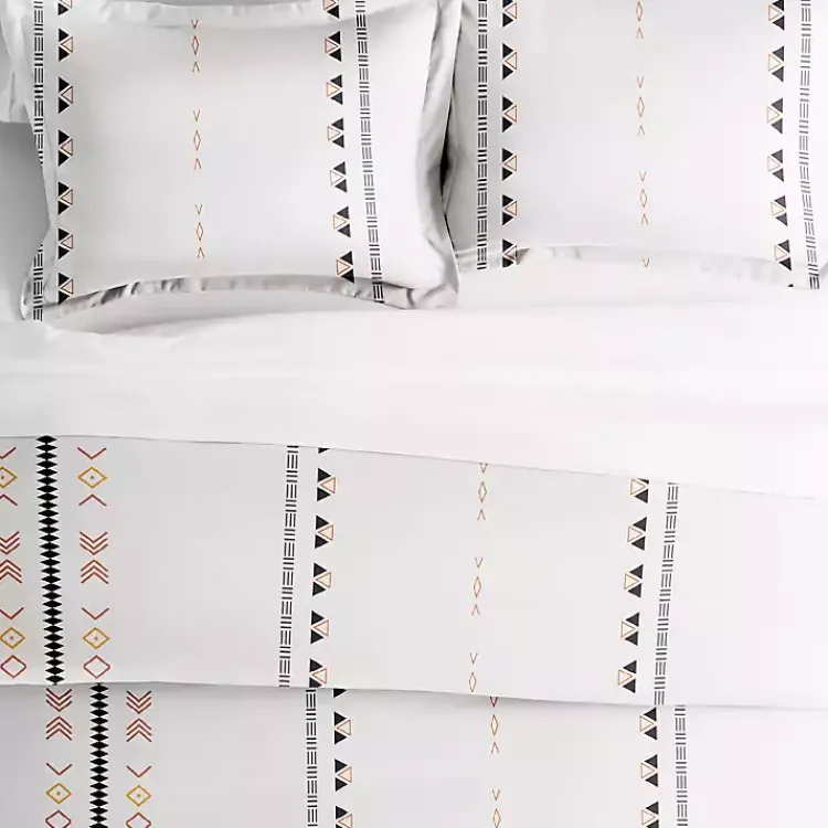 Kirklands Home Duvets|Bohemian Stripe 2-pc. Twin Duvet Cover Set White