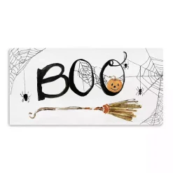 Clearance Boo Broomstick Canvas Art Print Halloween