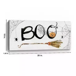 Clearance Boo Broomstick Canvas Art Print Halloween