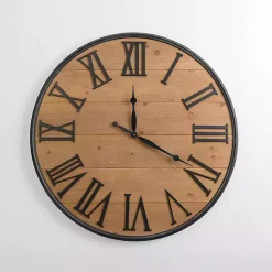 Kirklands Home Clocks|Boone Wood Plank Wall Clock