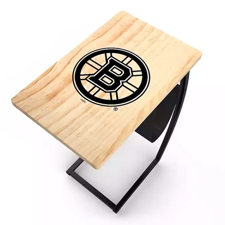 Kirklands Home Accent & End Tables|Boston Bruins Wood C-Table Tan