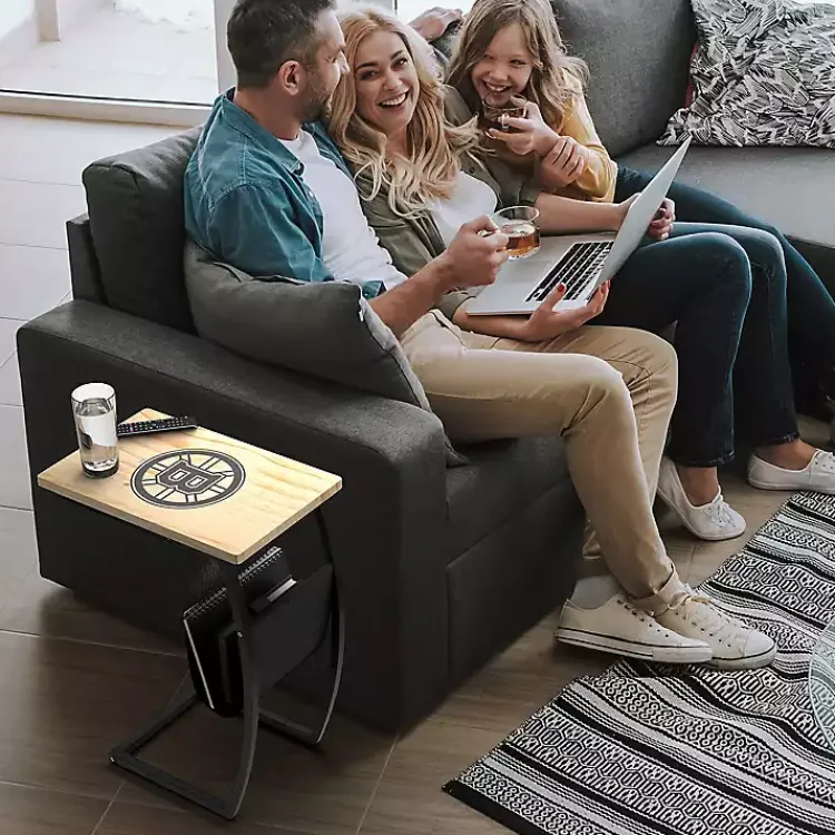 Kirklands Home Accent & End Tables|Boston Bruins Wood C-Table Tan