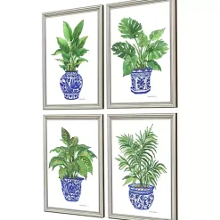 Kirklands Home Framed Art|Botanical Blues Framed Art Prints, Set of 4