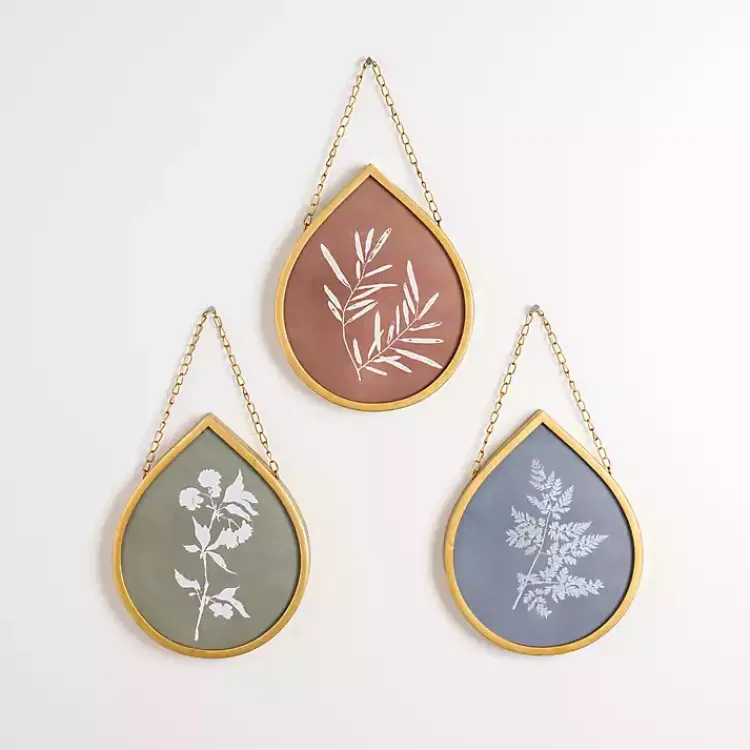 Kirklands Home Framed Art|Botanical Raindrop Framed Art Prints, Set of 3