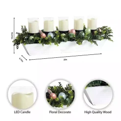 Hot Boxwood and Easter Eggs LED Candle Centerpiece Easter Decorations