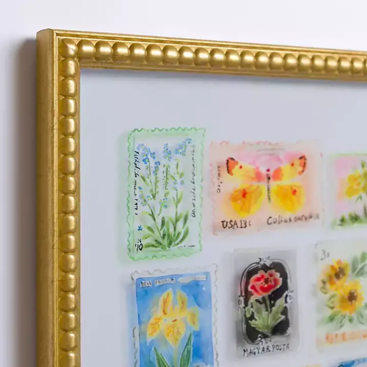 Kirklands Home Framed Art|Brackeen Postage Stamps Framed Art Print Multi