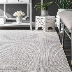 Kirklands Home Area Rugs|Braided Leah Indoor/Outdoor Area Rug, 5x8 Gray