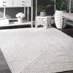Kirklands Home Outdoor Rugs|Braided Leah Indoor/Outdoor Area Rug, 3x5 Ivory