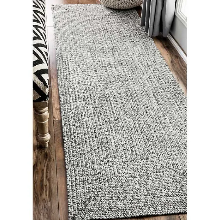 Kirklands Home Area Rugs|Braided Lefebvre Runner Gray