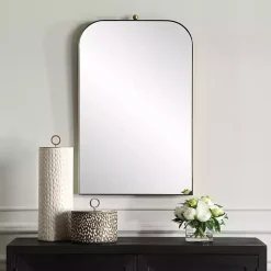 Kirklands Home Decorative Mirrors|Brass Cassidy Arch Wall Mirror