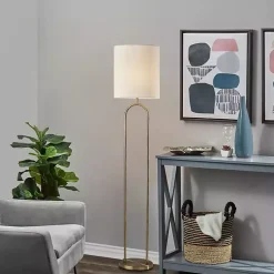 Kirklands Home Floor Lamps|Brass Metal Arch Floor Lamp Gold