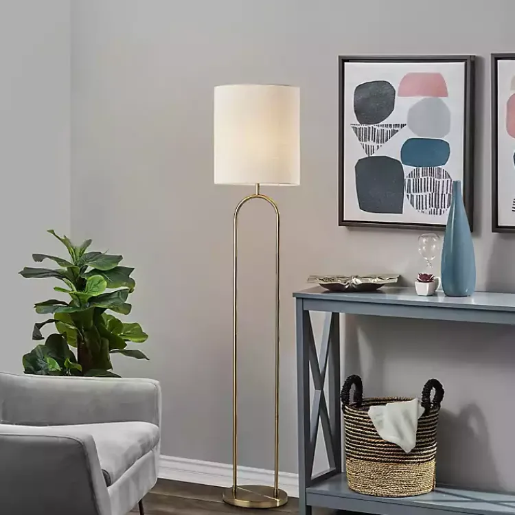 Kirklands Home Floor Lamps|Brass Metal Arch Floor Lamp Gold