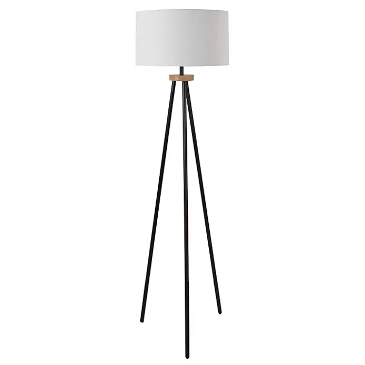Kirklands Home Floor Lamps|Brass Metal Tripod Floor Lamp White