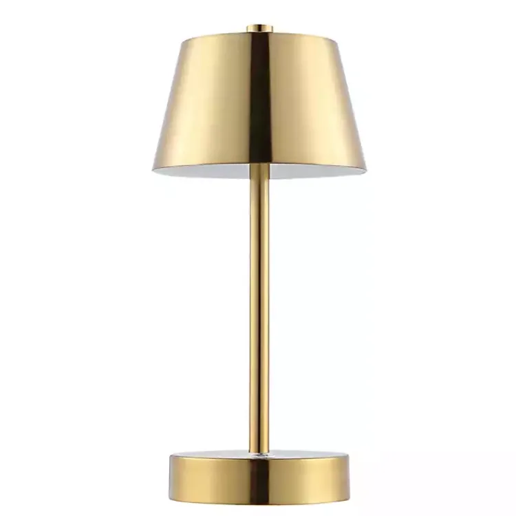 Kirklands Home Table Lamps|Brass Rechargeable LED Table Lamp, 10 in. Gold