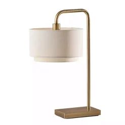 Kirklands Home Table Lamps|Brass Two-Tiered Shade Table Lamp Gold