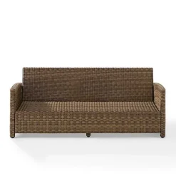 Kirklands Home Outdoor Seating|Bren Wicker Sofa with Sunbrella Cushions Brown
