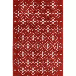 Kirklands Home Outdoor Rugs|Brick & Ivory Quatrefoil Indoor/Outdoor Rug, 4x6