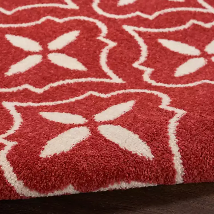 Kirklands Home Outdoor Rugs|Brick & Ivory Quatrefoil Indoor/Outdoor Rug, 5x7