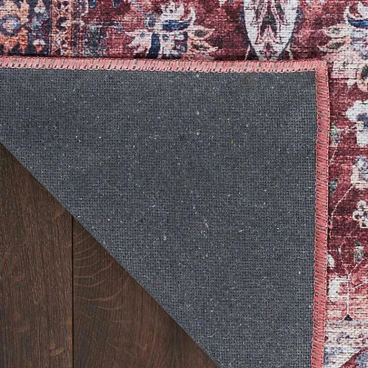 Kirklands Home Area Rugs|Brick Vintage Floral Washable Area Rug, 5x7 Red