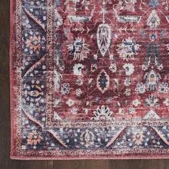 Kirklands Home Area Rugs|Brick Vintage Floral Washable Area Rug, 5x7 Red