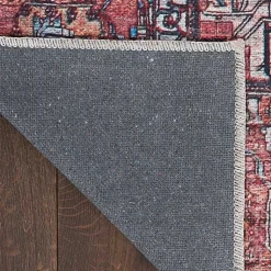 Kirklands Home Area Rugs|Brick Vintage Medallion Washable Area Rug, 5x7 Red