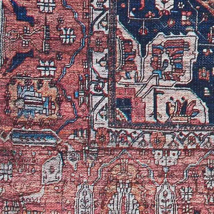 Kirklands Home Area Rugs|Brick Vintage Medallion Washable Area Rug, 5x7 Red