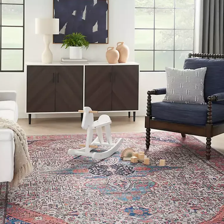 Kirklands Home Area Rugs|Brick Vintage Medallion Washable Area Rug, 5x7 Red