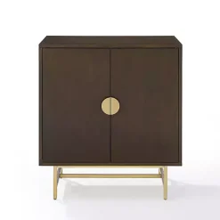 Kirklands Home Cabinets & Sideboards|Brielle Golden Circle Wine Cabinet Brown