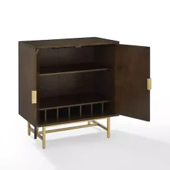 Kirklands Home Cabinets & Sideboards|Brielle Golden Circle Wine Cabinet Brown