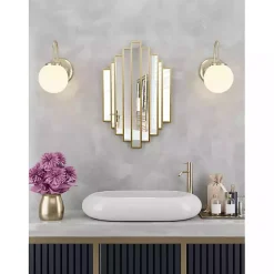 Kirklands Home Decorative Mirrors|Briggs Gold Metal Panels Wall Mirror