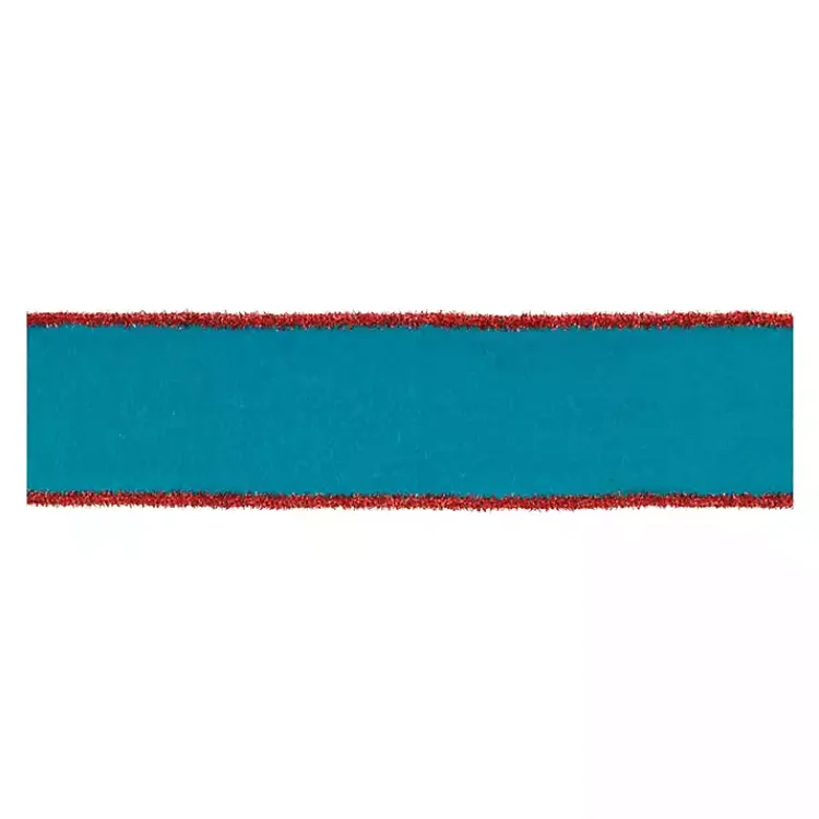 Outlet Bright Wool 5 yd Christmas Ribbons, Set of 2 Christmas Decorations