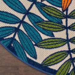 Kirklands Home Outdoor Rugs|Bright Branches Round Outdoor Area Rug, 5x5