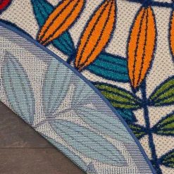 Kirklands Home Outdoor Rugs|Bright Branches Round Outdoor Area Rug, 5x5