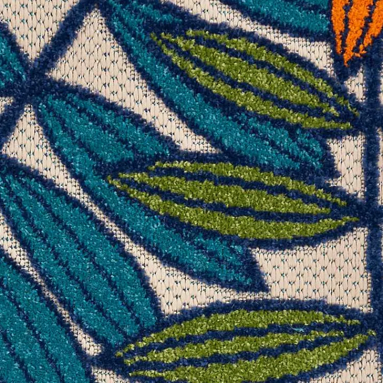 Kirklands Home Outdoor Rugs|Bright Branches Round Outdoor Area Rug, 5x5