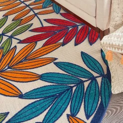 Kirklands Home Outdoor Rugs|Bright Branches Round Outdoor Area Rug, 7x7